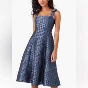 Kate Spade Dark Blue Patterned Midi Dress